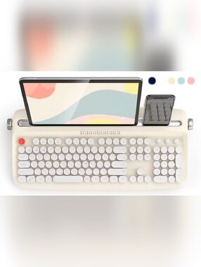 Actto Retro Bluetooth Keyboard B503 in Cream with White Keys